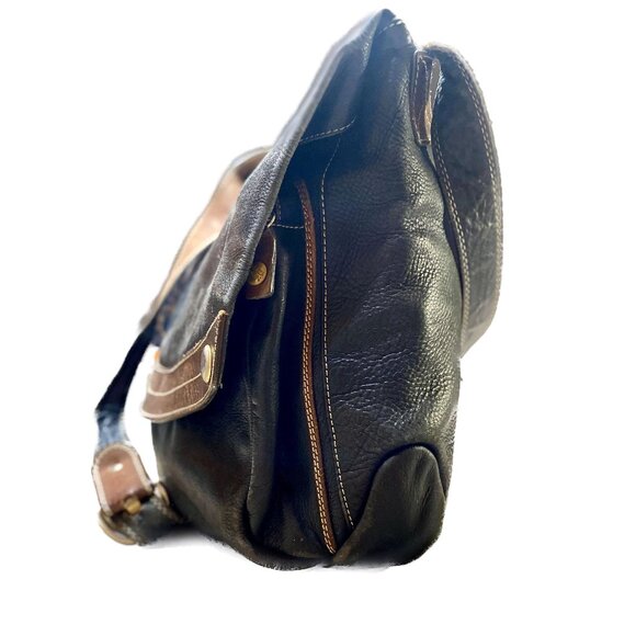 Andrea Mabiani Black Italian Leather Slouchy Hobo Crossbody Bag - Made in Italy - Picture 3 of 6